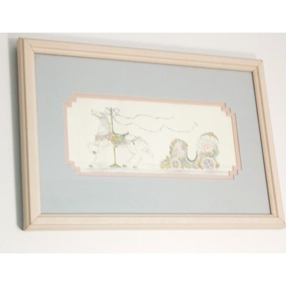 Art Prints Vintage Judy F  Faucher Carousel Horse Carriage Prints  1990 Signed - Picture 15 of 16